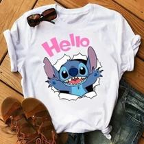 Camisa Feminina Baby Look Lilo Stitch Buraco Camiseta Hello - Nessa Stop