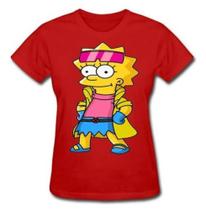 Camisa Feminina Baby Look Lisa Simpson 100% Algodão