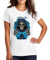 Camisa Feminina Baby Look Metálica T-Shirt - DTF