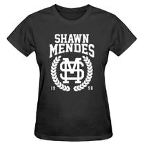 Camisa Feminina Baby Look Shawn Mendes Logo Cantor