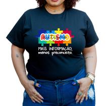 Camisa Feminina Babylook Autismo Autista Atípica Tema Azul Blusa Camiseta 100 Algodão Camisa Feminina Babylook Autismo Autista Atípica Tema Azul Blusa Camiseta 100 Algodão