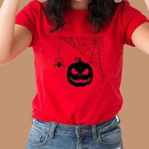Camisa Feminina BabyLook Halloween Witch Streetwear Camisa 100% Algodão