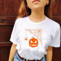 Camisa Feminina BabyLook Halloween Witch Streetwear Camisa 100% Algodão