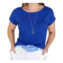 Camisa feminina basica modelo liso manga curta Camisa feminina basica modelo liso manga curta