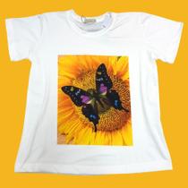 Camisa Feminina - Borboleta Amarela - Tamanho M Camisa Feminina - Borboleta Amarela - Tamanho M