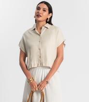 Camisa Feminina Botão de Viscose Rovitex Bege
