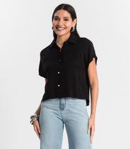 Camisa Feminina Botão de Viscose Rovitex Preto