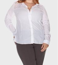 Camisa feminina Branca com renda algodão