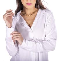 Camisa Feminina Branca Social Básica pra Uniforme Em Viscose