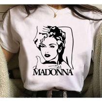 Camisa Feminina Cantora Madonna Turnê Baby Look Algodão