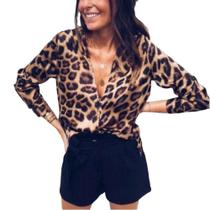 Camisa Feminina Casual Gabriela Animal Print