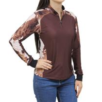 Camisa Feminina com Proteção Solar Uv Marrom BRK 39787 Camisa Feminina com Proteção Solar Uv Marrom BRK 39787