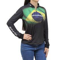 Camisa Feminina com Proteção Solar Uv Preta BRK 39785 Camisa Feminina com Proteção Solar Uv Preta BRK 39785