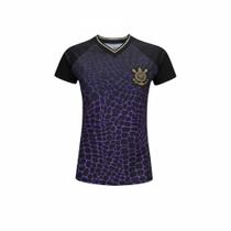 Camisa Feminina Corinthians Gola V Licenciada Oficial Roxa