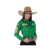 Camisa Feminina Country Bordada Radade Green Team
