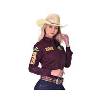 Camisa Feminina Country Bordada Radade Green Team