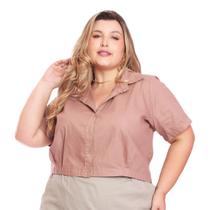 Camisa Feminina Cropped Plus Size Oversized Ref-29