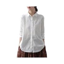 Camisa Feminina De Algodão Branca Bordada De Manga Longa Com Botões Moda Casual 2024 Blusa Roupas Camisa Feminina De Algodão Branca Bordada De Manga Longa Com Botões Moda Casual 2024 Blusa Roupas