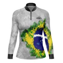 Camisa Feminina De Pesca C/ Prot. Uv50 Tucunaré Brasil - Makis Fishing Camisa Feminina De Pesca C/ Prot. Uv50 Tucunaré Brasil - Makis Fishing