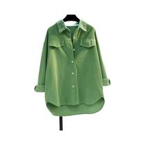 Camisa Feminina de Veludo com Bolso Duplo - Manga Comprida, Gola Polo e Botões (Primavera/Verão 2024) Camisa Feminina de Veludo com Bolso Duplo - Manga Comprida, Gola Polo e Botões (Primavera/Verão 2024)