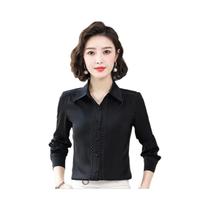 Camisa Feminina Elegante de Manga Comprida - Lapela, Estilo Versátil e Ocidental