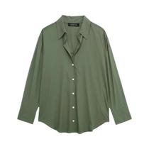 Camisa Feminina Elegante Listrada com Decote V - Estilo Casual para Escritório