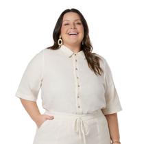 Camisa Feminina em Linho Plus Size Camisa Feminina em Linho Plus Size