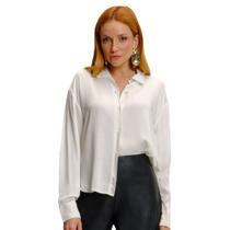 Camisa Feminina Endless Malha Acetinada Off White Camisa Feminina Endless Malha Acetinada Off White