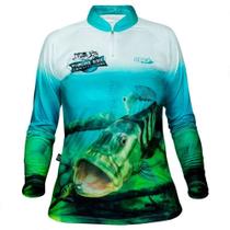Camisa feminina esportiva uv m/l tucuna azul gg
