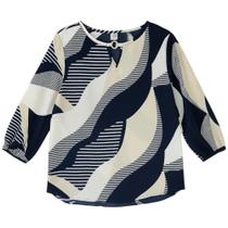 Camisa Feminina Estampada com Detalhe no Decote Elegância e Conforto - Portal Presentes