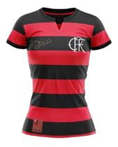 Camisa Feminina Flamengo FlaTri Gola V Ed Especial Original Braziline Camisa Feminina Flamengo FlaTri Gola V Ed Especial Original Braziline