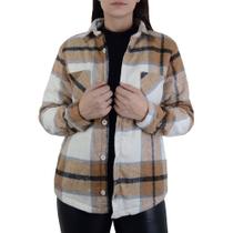 Camisa Feminina FreeSurf ML Soft Forrada Xadrez Marrom - 120