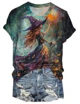 Camisa feminina Glorimex Halloween Witches Gather Party tamanho M Camisa feminina Glorimex Halloween Witches Gather Party tamanho M