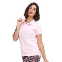 Camisa Feminina Gola Polo Algodão Várias Cores