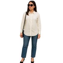 Camisa Feminina Innocence Manga Longa com Pregas