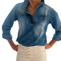 Camisa feminina jeans - JEZZIAN