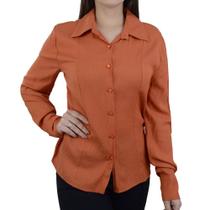 Camisa Feminina Jumaniy ML Classica Terracota - J21813