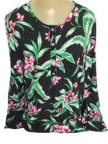 Camisa Feminina K08A Tam M - Hering Manga Longa Estampa Floral e Poás.