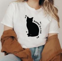 Camisa Feminina Karma Is A Cat Taylor Swift Eras Tour Baby Look