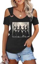 Camisa feminina KNBUO Girls Will Be Girls Witch Halloween M Camisa feminina KNBUO Girls Will Be Girls Witch Halloween M