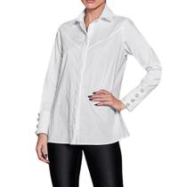 Camisa Feminina Lado Avesso Alongada Branca - L1215