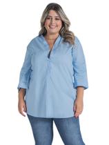 Camisa Feminina Lisa Botões Alice Manga 7/8 - Edex Jeans