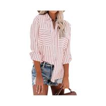 Camisa Feminina Listrada de Manga Comprida - Primavera/Verão 2024 - Estilo Elegante