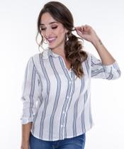 Camisa Feminina Listrada Razon Jeans