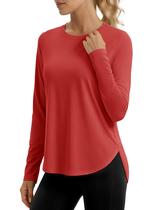 Camisa feminina MAGCOMSEN UPF 50+ de secagem rápida de manga comprida True Red Camisa feminina MAGCOMSEN UPF 50+ de secagem rápida de manga comprida True Red