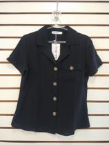 Camisa feminina manga curta com botão Camisa feminina manga curta com botão