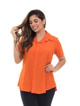 Camisa Feminina Manga Curta Com Botão Ref. 15646 Camisa Feminina Manga Curta Com Botão Ref. 15646