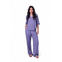 Camisa Feminina Manga Curta Listrada Viscose