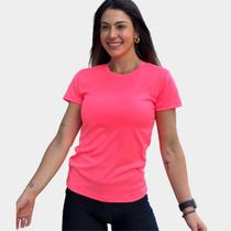 Camisa Feminina Manga Curta Proteção Uv Respirável Poliéster TR4 e Elastano Gola Crew