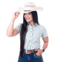 Camisa Feminina Manga Curta Texas Farm - Cafc042 - Xadrez